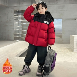 男童冬装中大款外套炸街羽绒棉大童中大儿童春装加绒棉衣保暖潮牌