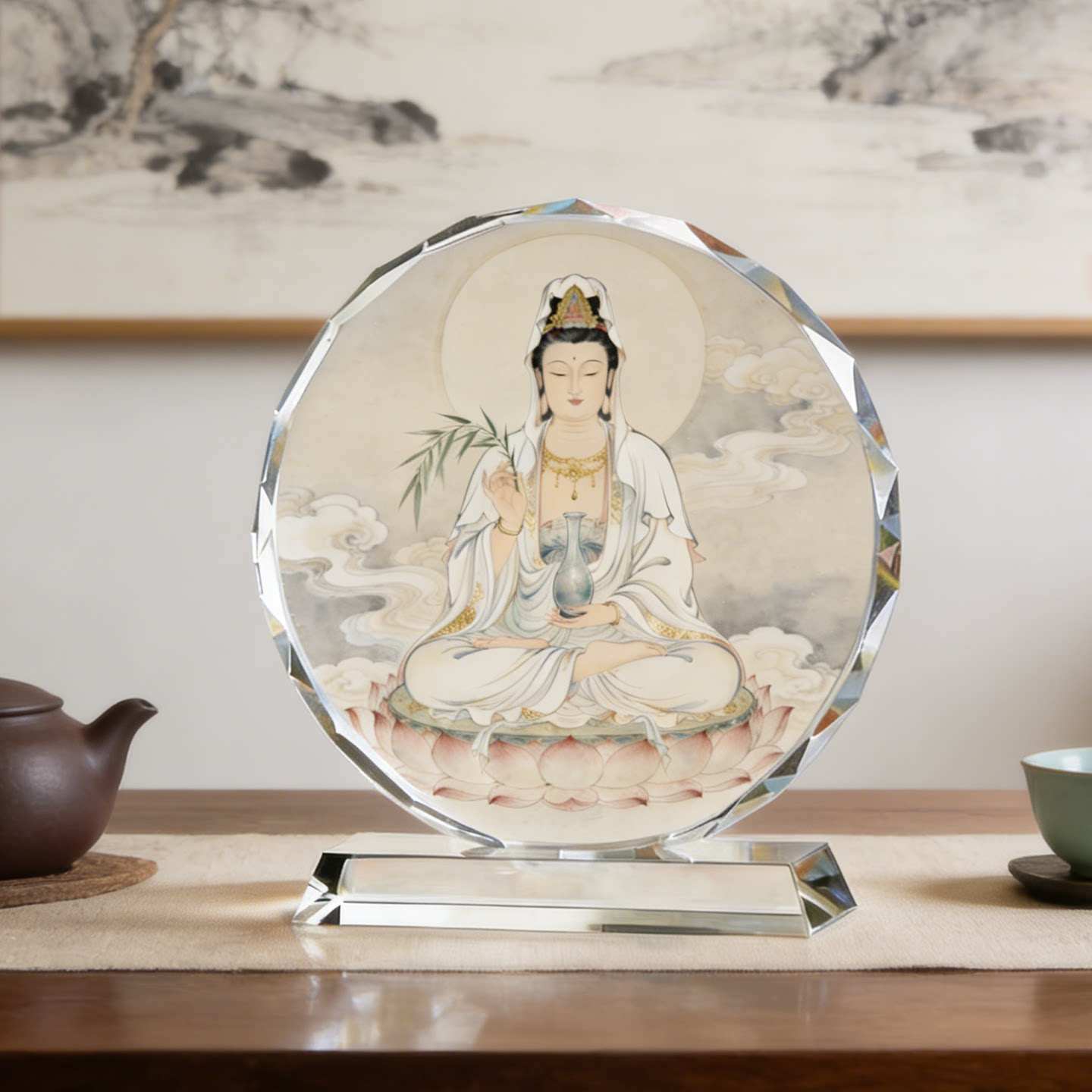 观音摆件观世音菩萨神像新中式工艺品家用供奉客厅玄关平安吉祥礼