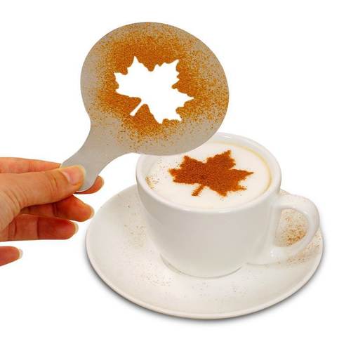 咖啡拉花贴纸16个塑料拉花模具花式咖啡印花模型加厚咖啡奶泡模板