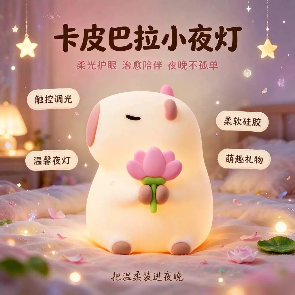 卡皮巴拉小夜灯|硅胶拍拍设计