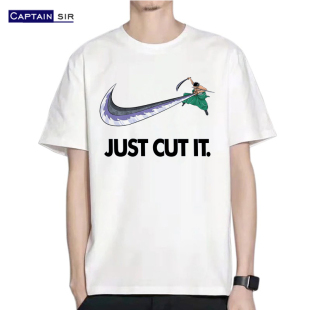 航海王 索隆 创意设计 趣味动漫cos周边 t恤全棉 海贼王 短袖 路飞