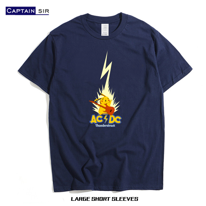 神奇宝贝恶搞ACDC摇滚乐T恤短袖