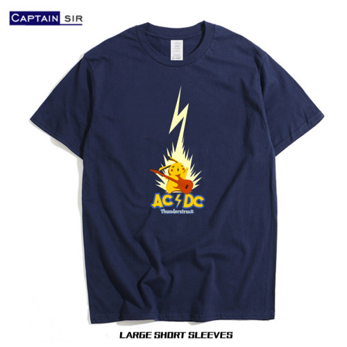 神奇宝贝恶搞ACDC摇滚乐T恤短袖