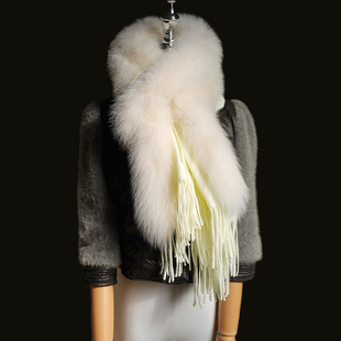 2023新款狐狸毛围脖披肩斗篷毛绒大围巾秋冬女毛毛领围脖流苏韩版