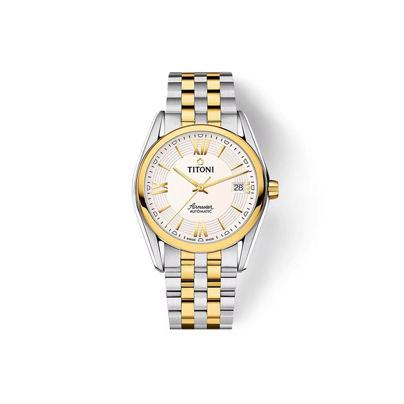 瑞士梅花手表男间金钢带复古罗马刻度自动机械表男表83909-SY-342