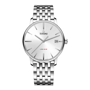 Titoni梅花表LINE1919自研机芯时尚自动机械手表男表 83919-S-575