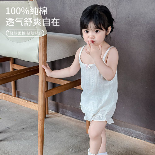 夏季纯棉A类宝宝护肚透气吊带