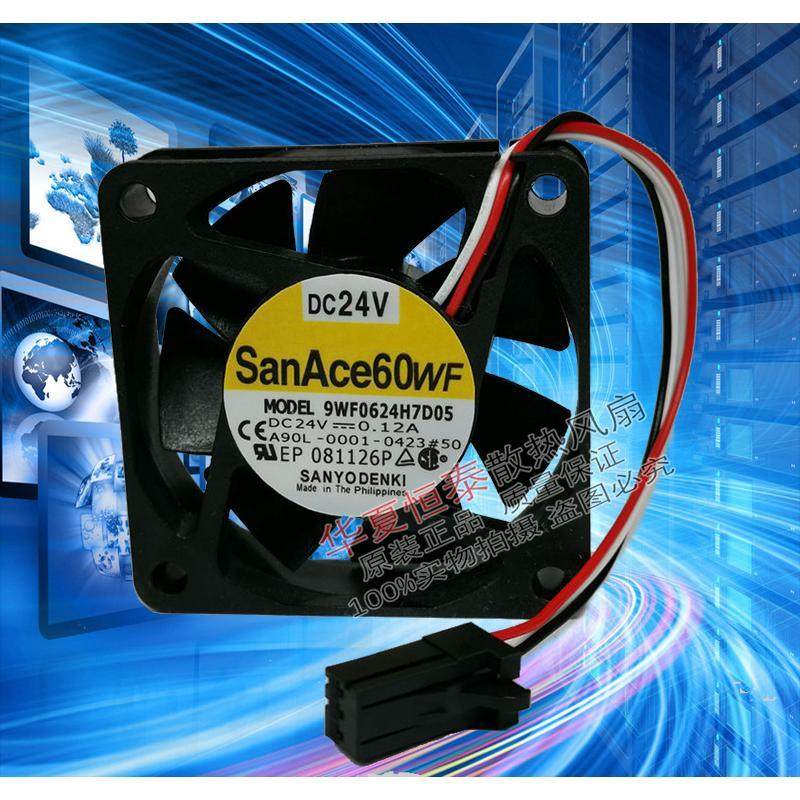 原装日本三洋SANYO 9WF0624H7D05 6015 DC24V 0.12A 发那科风扇