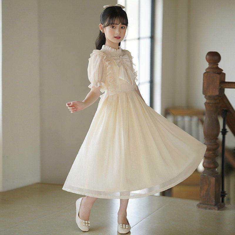 法国BADNUT女童洋装夏季2026新款儿童法式复古中大童礼服公主裙