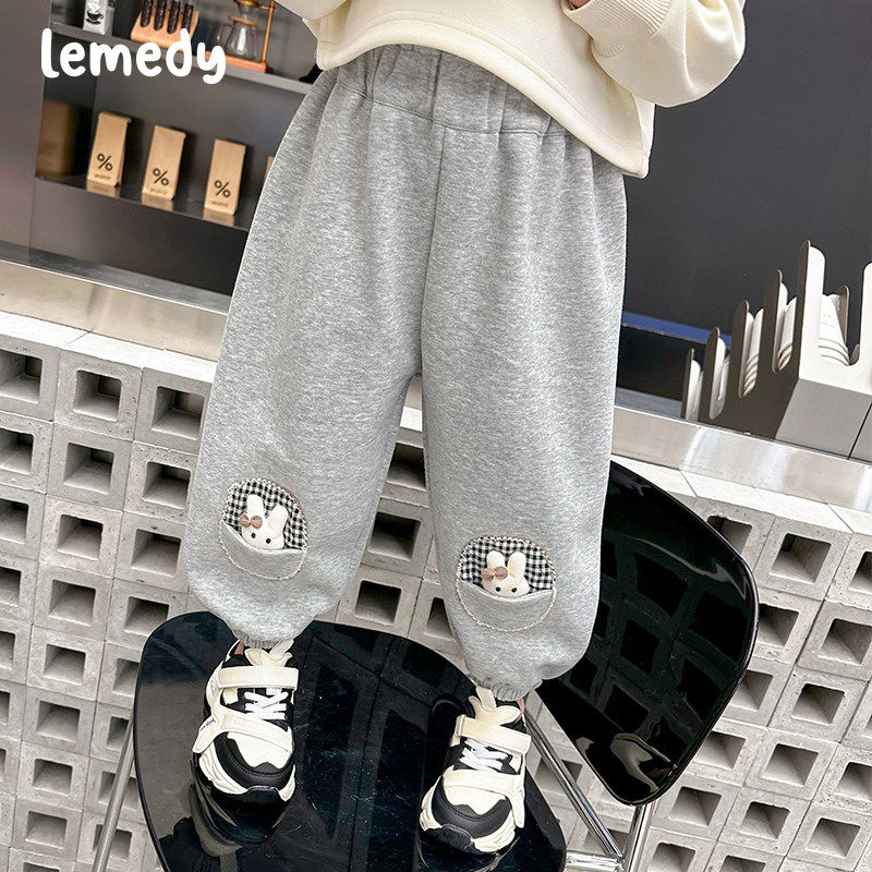 韩国Lemedy女童运动裤子春秋季2026新款儿童春装宝宝宽松休闲卫裤
