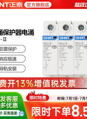 正泰浪涌保护器电涌NXU-ⅡG 40kA/440V 电源防雷家用避雷器3P 4P