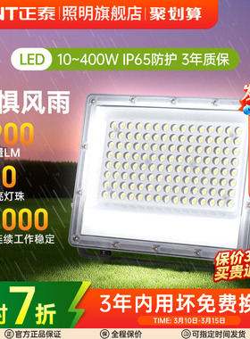 正泰室外户探照工程照明灯工地防水泛光射灯强光led射灯投光灯