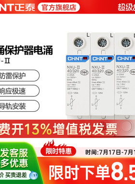 正泰浪涌保护器电涌NXU-ⅡG 40kA/440V 电源防雷家用避雷器3P 4P