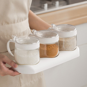 玻璃盐罐厨房大容量调料瓶家用防潮调料罐盐罐子调味罐大口径收纳
