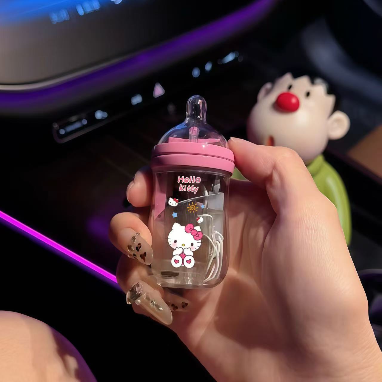 创意闪灯奶瓶造型粉色火焰打火机