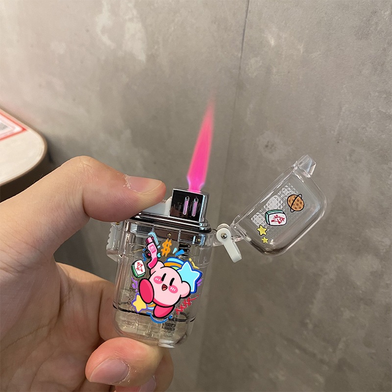 巴斯光年粉色火焰打火机项链防风可爱卡通女送男友创意礼物抖音潮