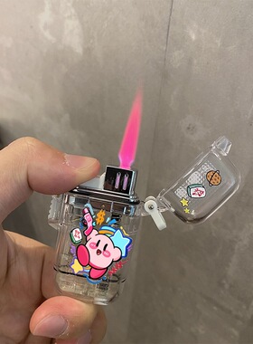 巴斯光年粉色火焰打火机项链防风可爱卡通女送男友创意礼物抖音潮