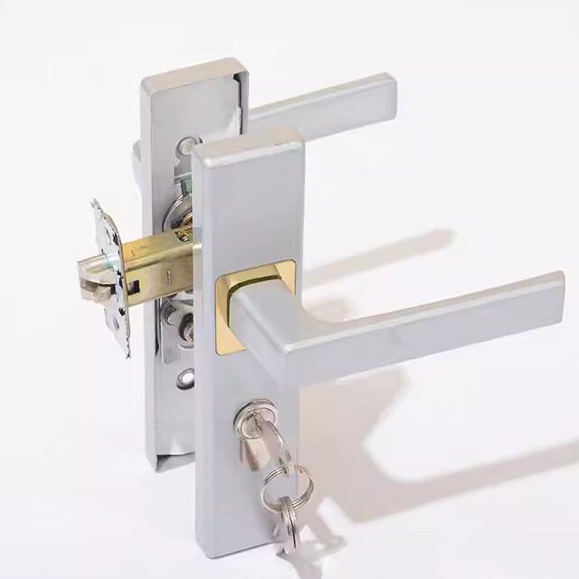 卫生间实心铝合金把手卫浴单舌带钥匙厨房厕所洗手间110mm浴室锁