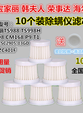 10只适配海尔宝家丽韩夫人除螨仪吸尘器配件滤芯网TS998CM168T1P9