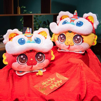 国潮蛇年车载抱枕毯子二合一两用