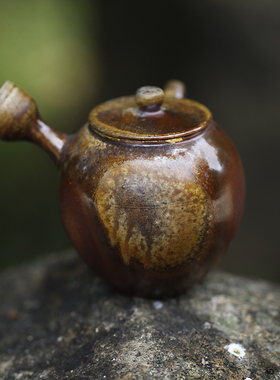 景德镇柴烧无釉柴窑裸烧自然落灰手工茶壶公道杯窑宝级茶具手捏