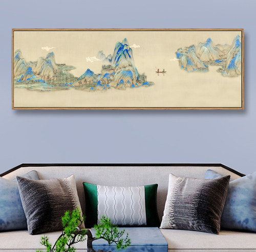 新中式风素雅千里江山书房装饰画