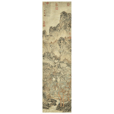 客厅沙发玄关茶楼挂画轴山水画