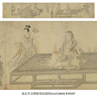 北宋李公麟维摩演教图佛道人物画卷国画名画复制品仿古画名人字画