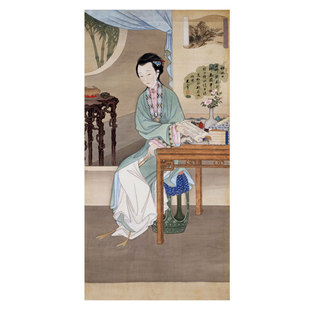 新中式装饰画雍正美人图仕女图挂画客厅沙发玄关画国画名人字画