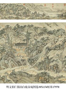 明文伯仁摄山白鹿泉庵图卷山水画