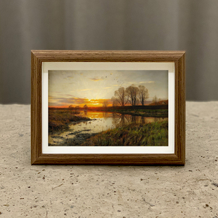 蒙斯特风景名画挂画字画摆台画办公室书房玄关装饰横幅北欧画礼物