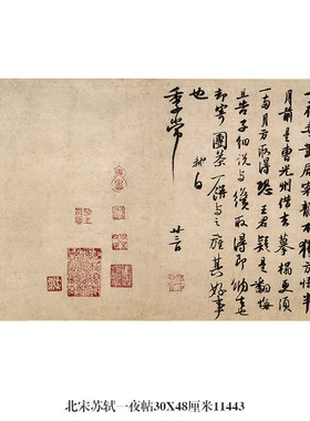 北宋苏轼一夜帖行书卷轴名帖