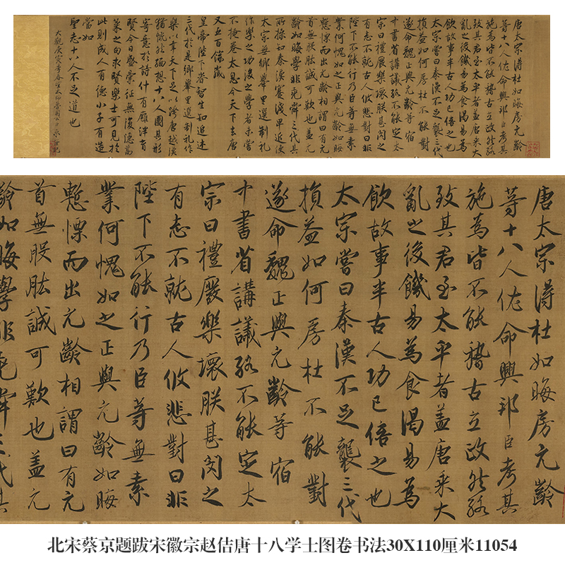 北宋蔡京题跋宋徽宗十八学士图卷