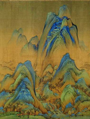 宋王希孟千里江山图古画卷轴