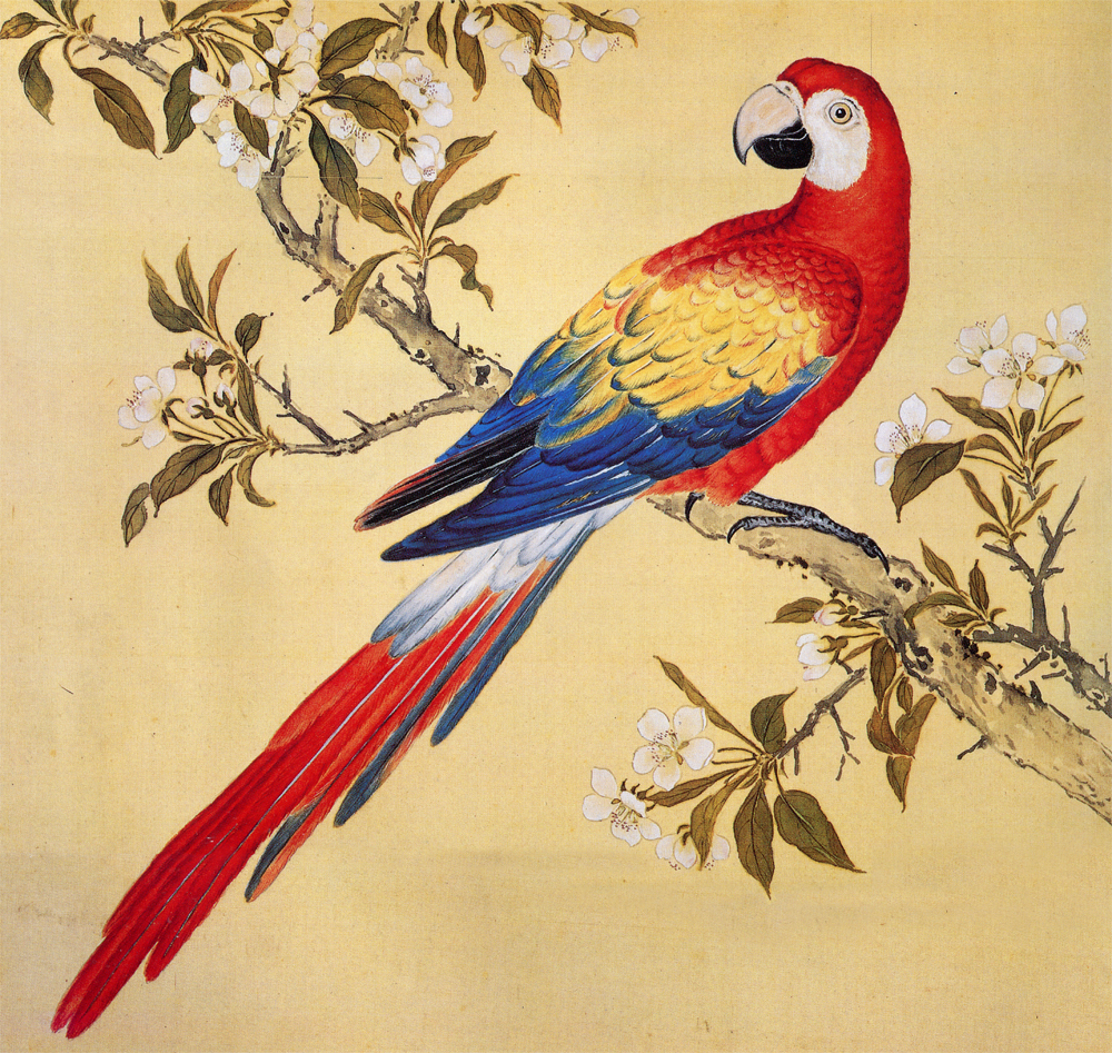 新中式装饰画故宫鸟谱凤凰鹦鹉仿古画复制名人字画名家书画花鸟画图片