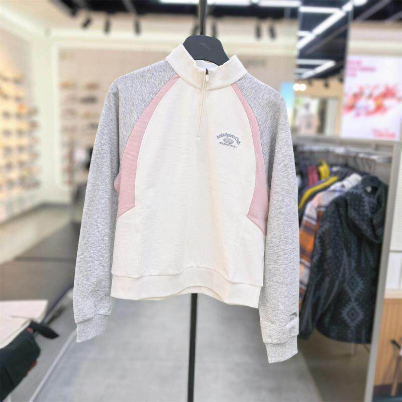 安踏女装2026冬季新款撞色半拉链碳素软磨抓绒宽松卫衣162648703