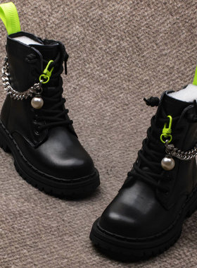 2025秋季新款单靴儿童马丁靴21591侧拉链男女童防滑耐磨童鞋断码