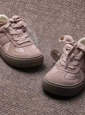 冬季儿童透气网布休闲运动鞋80030女童粉色魔术贴休闲板鞋断码鞋