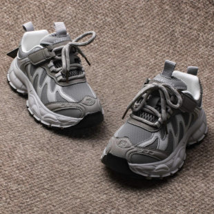 新款 轻便休闲鞋 儿童运动鞋 女童跑步鞋 2808超纤皮面老爹鞋 2025秋季