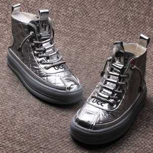 2026新款加绒侧拉链马丁靴6067男女高帮鞋英伦防滑保暖二棉工装靴