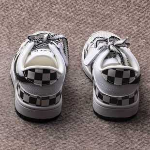 特价捡漏棋盘格纹运动鞋1087男女童休闲板鞋魔术贴网布拖欠童鞋