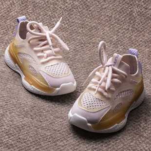 轻便耐磨童鞋 断码 老爹鞋 2356透气休闲跑步鞋 儿童飞织网面运动鞋