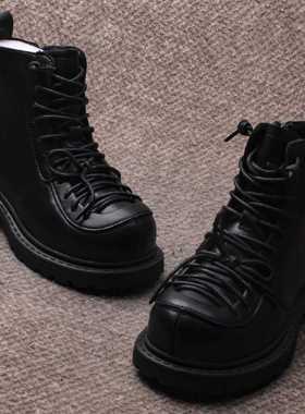 冬季加绒英伦风女童马丁靴6290女童侧拉链二棉保暖时尚靴子百搭