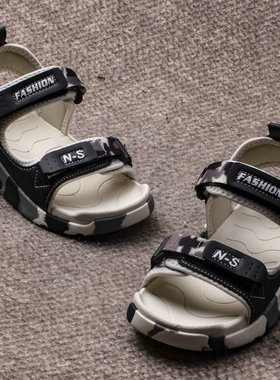 男童新品夏季儿童凉鞋77002魔术贴防滑防踢中大童凉鞋耐磨沙滩鞋