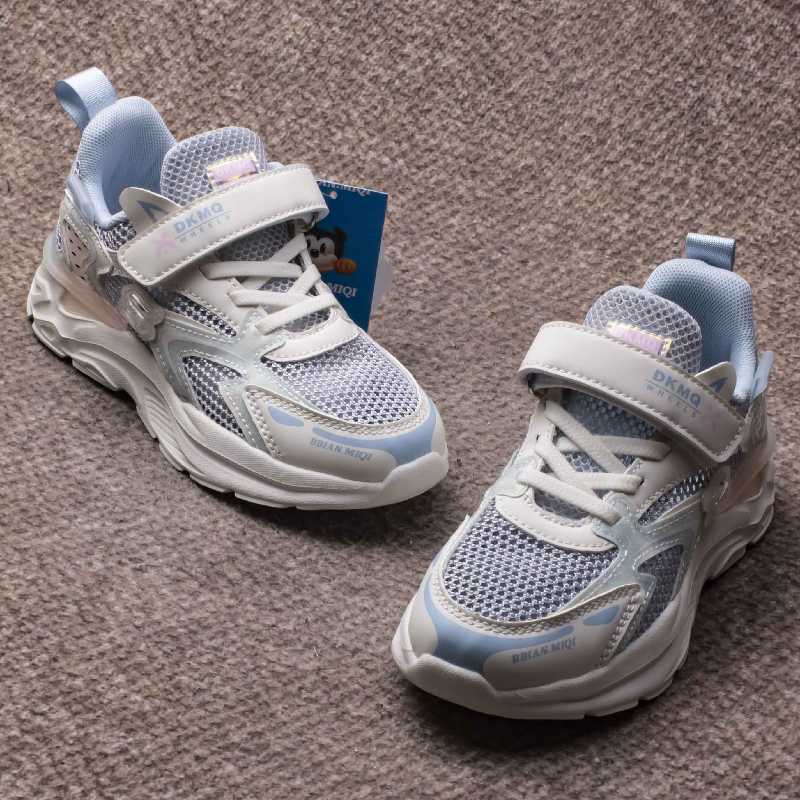 春夏男童单网面透气运动鞋66857魔术贴轻便休闲鞋大童轻便跑步鞋