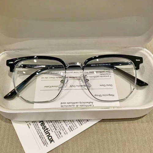 半框近视眼镜防蓝光辐射时尚男女