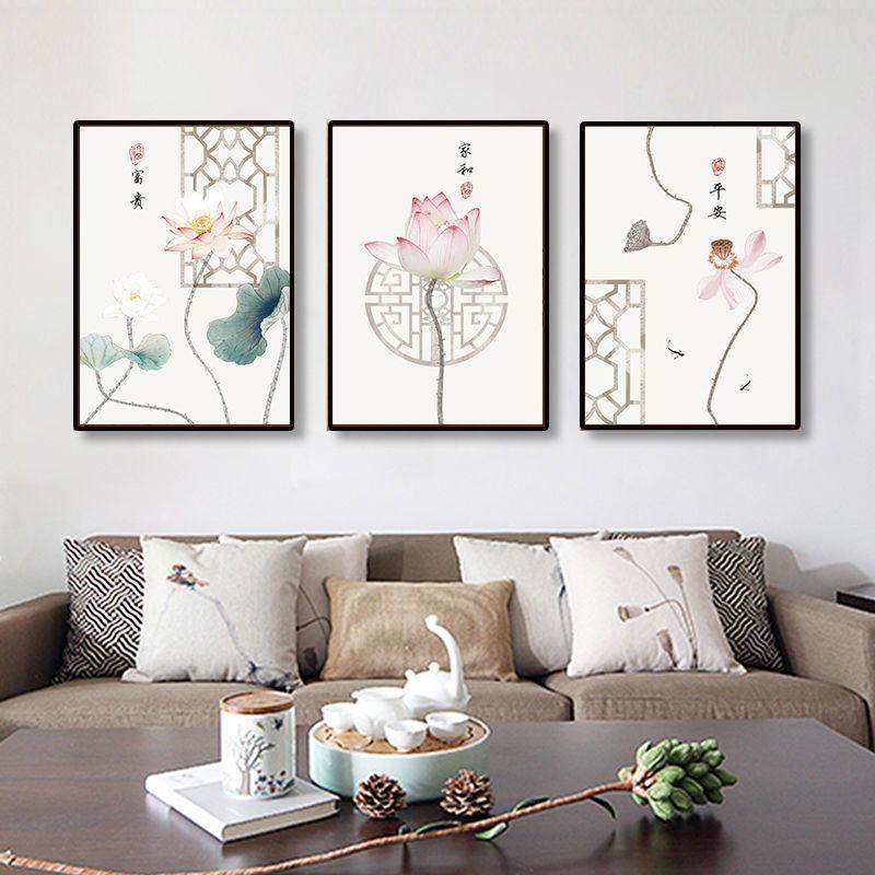 新疆包邮新中式客厅装饰画 画走廊壁画 画古风沙发背景墙书房饭厅,家居饰品,现代装饰画,淘宝优惠券,粉丝福利购,淘宝优惠卷