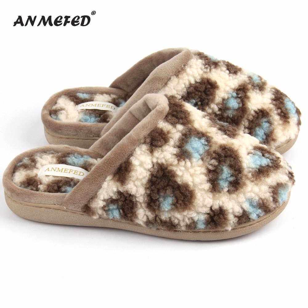 新疆包邮出口新品毛绒拖鞋女士秋冬季居家室内防滑保暖冬天家居豹