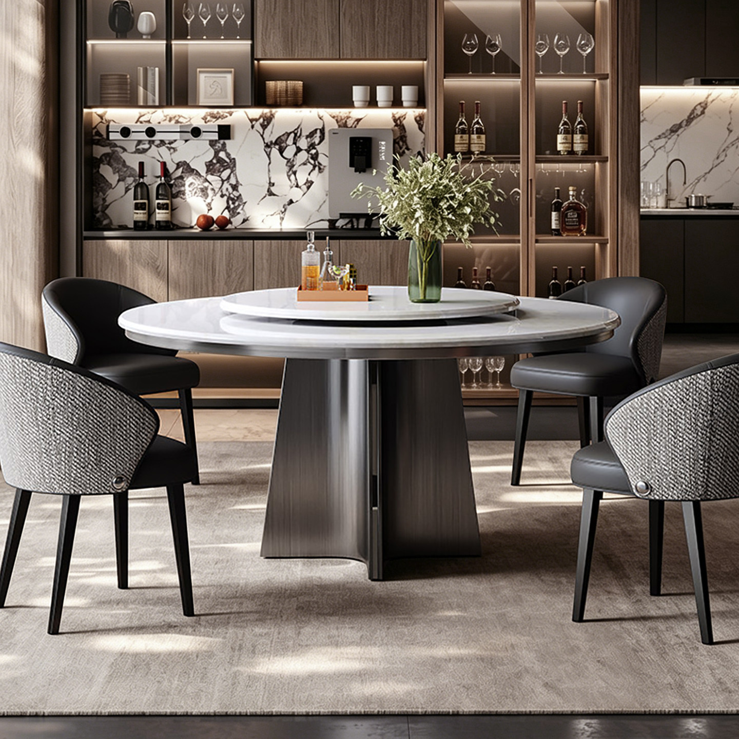 2026年新款新芬迪白奢石餐桌