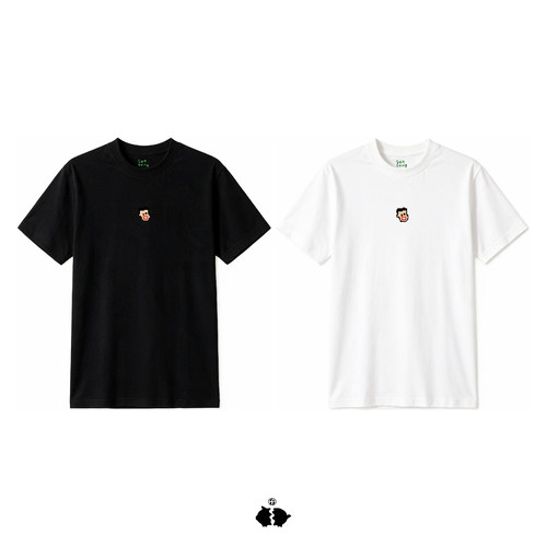 HAKEI『SUNSHINE Meme』全棉小领口正肩短袖T恤男女unisex Tee